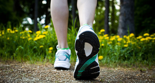 Close-up of walking shoes