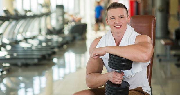 Teenager at gym