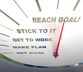 Set goal, make plan, get to work, stick to it, reach goal