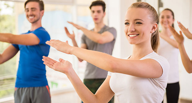 A group dance class