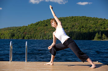 woman doing yoga