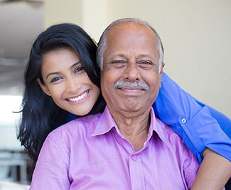 young girl with elder family member