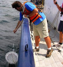 Oceanographer Using a Plankton Net