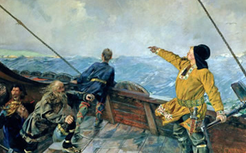 Painting of Leif Erikson Discovers America