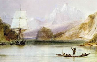 HMS Beagle Near Coast of South America