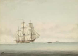 HMS Endeavour off the Coast of New Holland