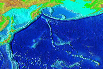 bathymetric map of Emperor Seamounts