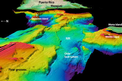 bathymetric map of mona passage