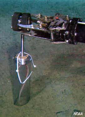 sampling clay on the ocean floor