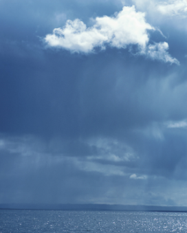 Raining over the ocean