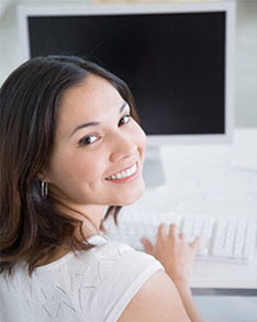 girl on computer