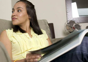 teen reading a magazine