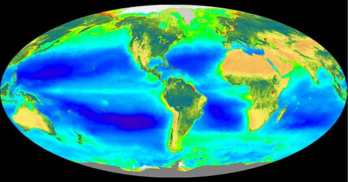 Map showing primary production