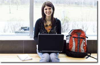 girl with a computer