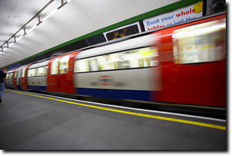 subway cars moving