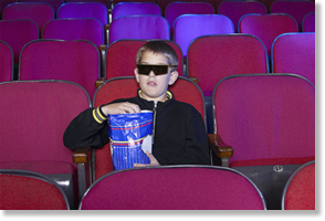 boy watching 3-D movie