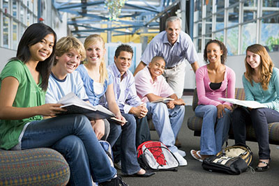 a group of students with a teacher