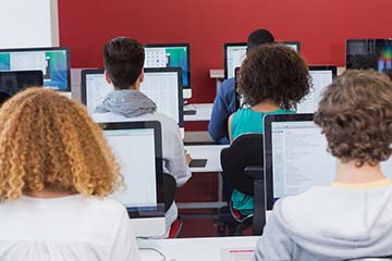 students using computers