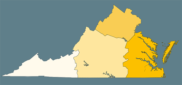 Regional Authorities Map of Virginia