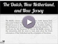 The Dutch, New Netherland, and New Jersey