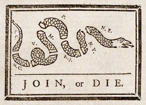 Join, or Die Political Cartoon