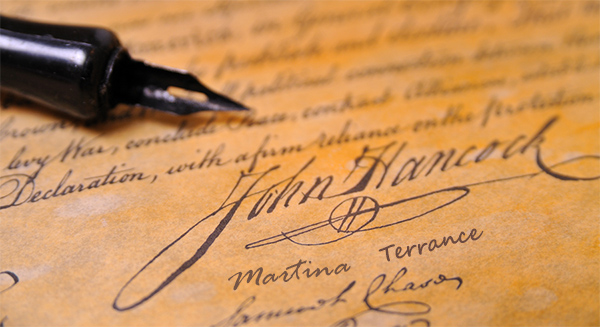 Signatures on the Declaration of Independence