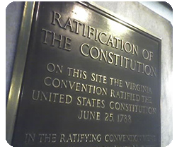 Plaque stating date of Ratification