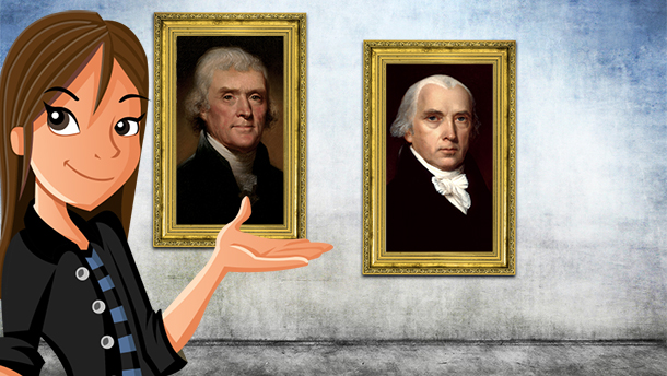 Martina view pictures of Thomas Jefferson and James Madison