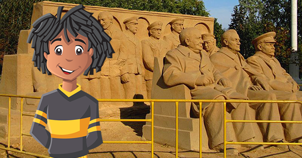 Terrance visits a sand sculpture