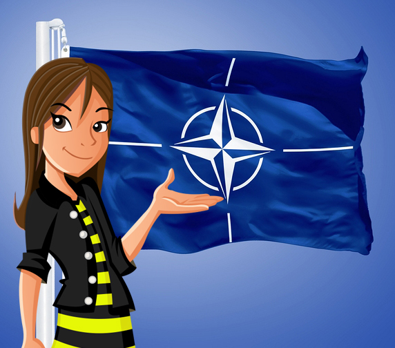 Martina and a NATO flag