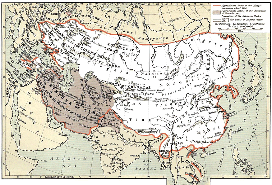 map of the Mongol empire