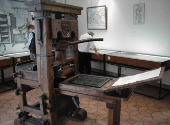 a reproduction of the Gutenberg press