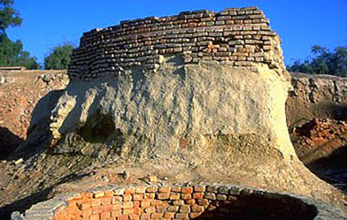 the remains of a well in the ancient Indian ruins of Harappa