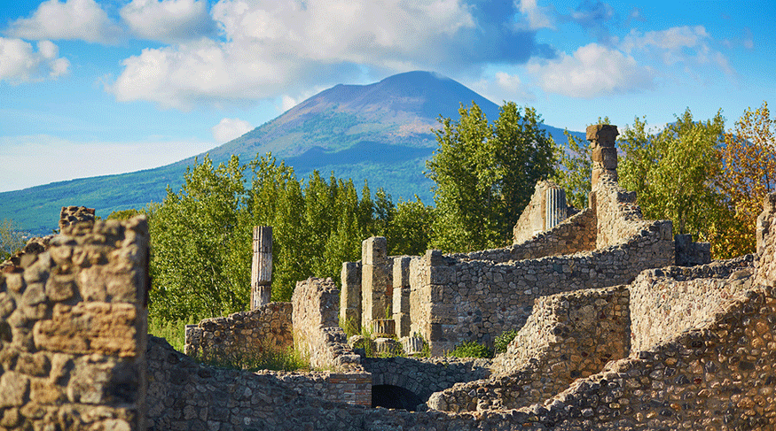 the ruins of Pompeii