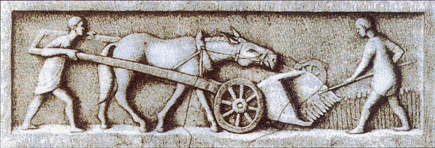 a Gallo-Roman harvesting machine