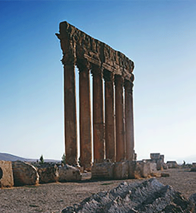 ruins of the Temple of Jupiter in Lebanon