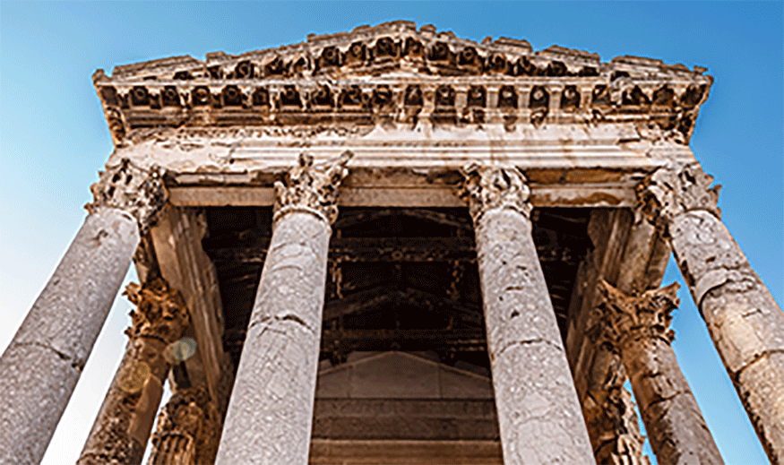 ruins of the Temple of Augustus in Croatia