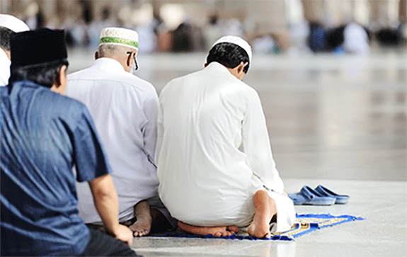 Muslims praying