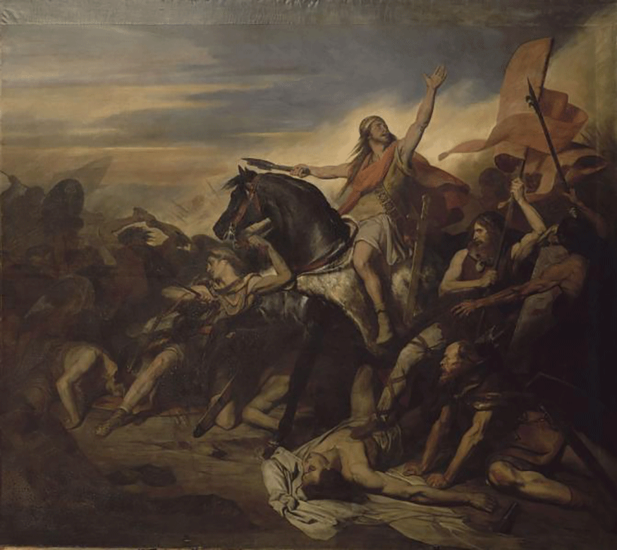 painting depicting Clovis I leading the Franks in the Battle of Tolbiac