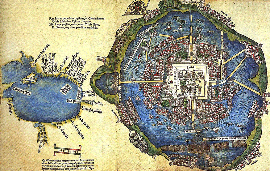 map of Tenochtitlan and Mexico