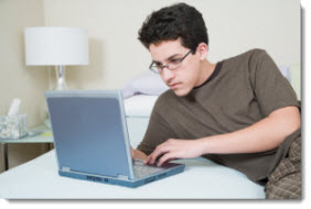 Student with computer