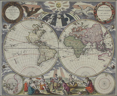 Old map of world.