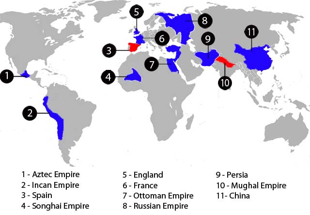 Map of the world circa 1500 C.E.