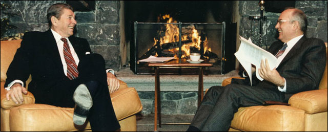 Image of President Reagan and Mikhail Gorbachev leader of U.S.S.R.