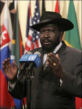 Image of Salva Kiir Mayardit, the first elected President of South Sudan.