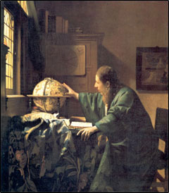 Painting of astronomer by Johannes Vermeer