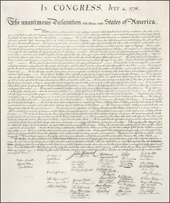 Graphic of U.S. Declaration of Independence