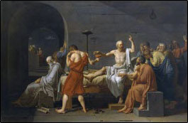 A painting: The Death of Socrates