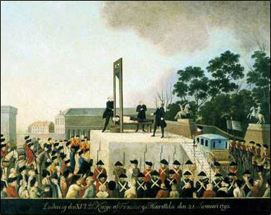 Painting of Louis XVI on the guillotine.