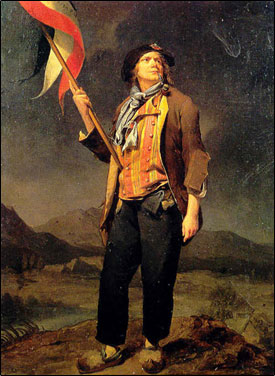 Painting of typical tri-color flag by Louis-Léopold Boilly